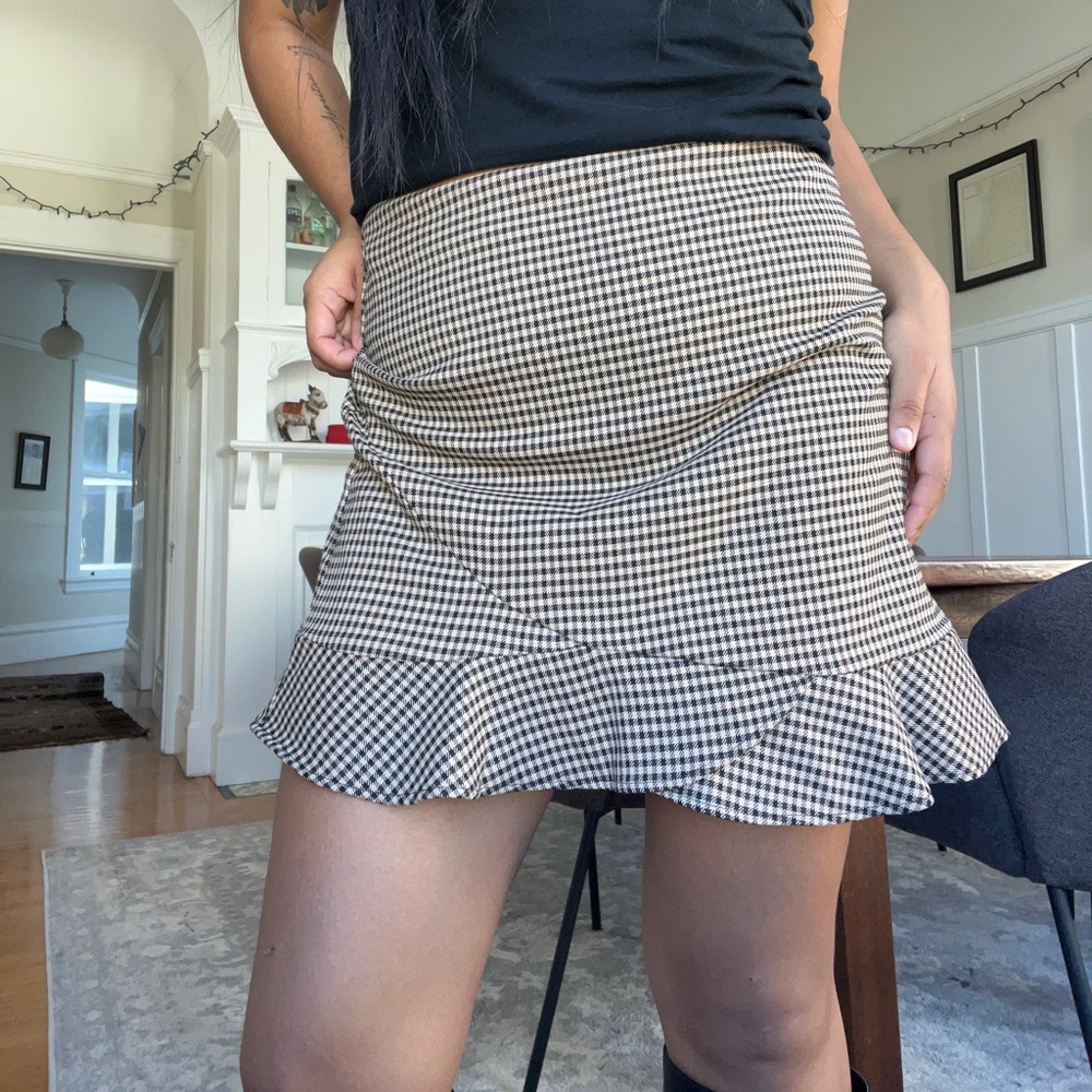 Plaid mini skirt